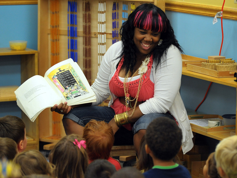 Teacher reading to students